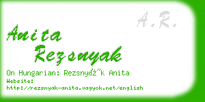 anita rezsnyak business card